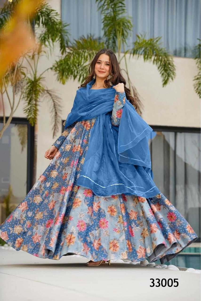 Silk Printed Gown