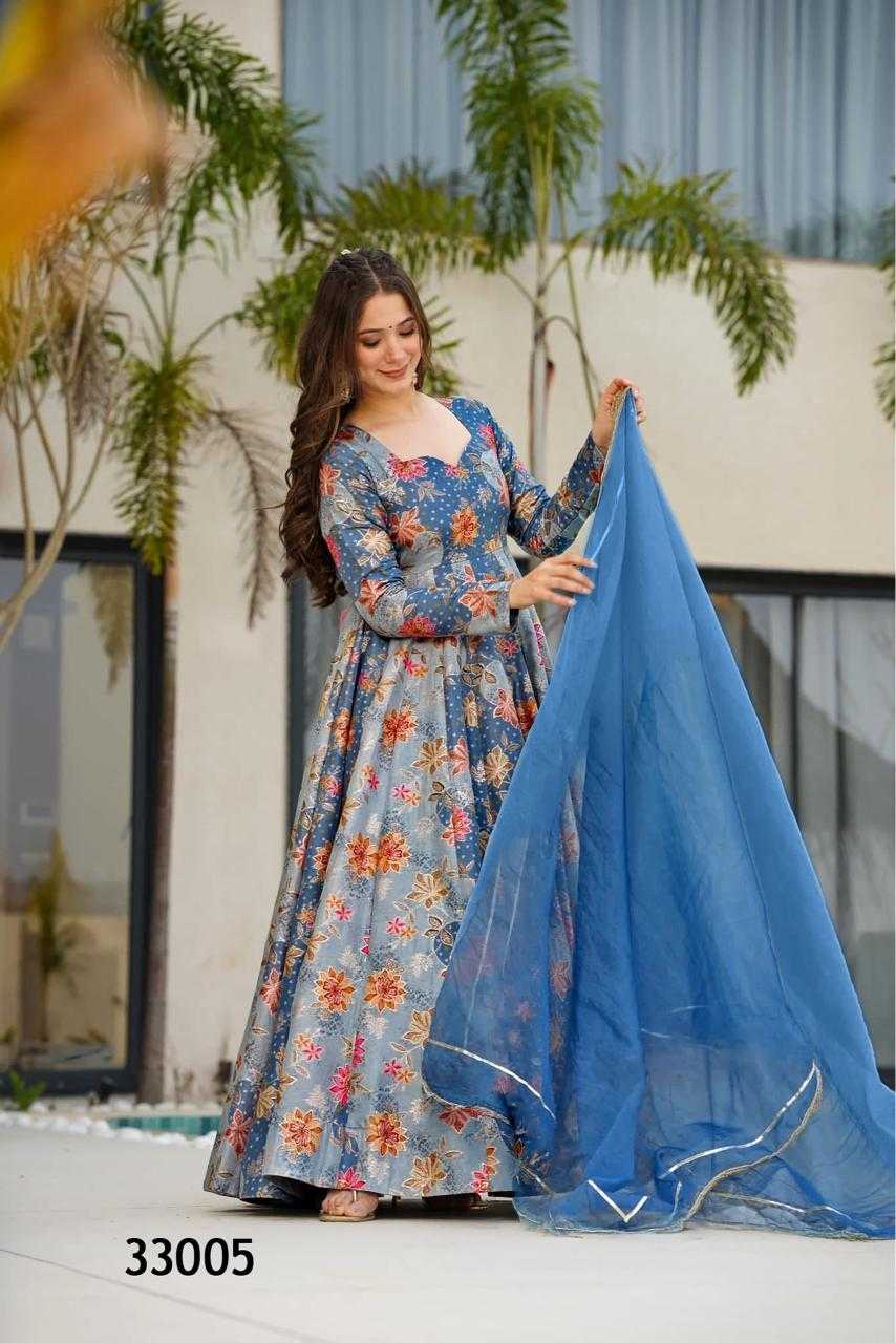 Silk Printed Gown