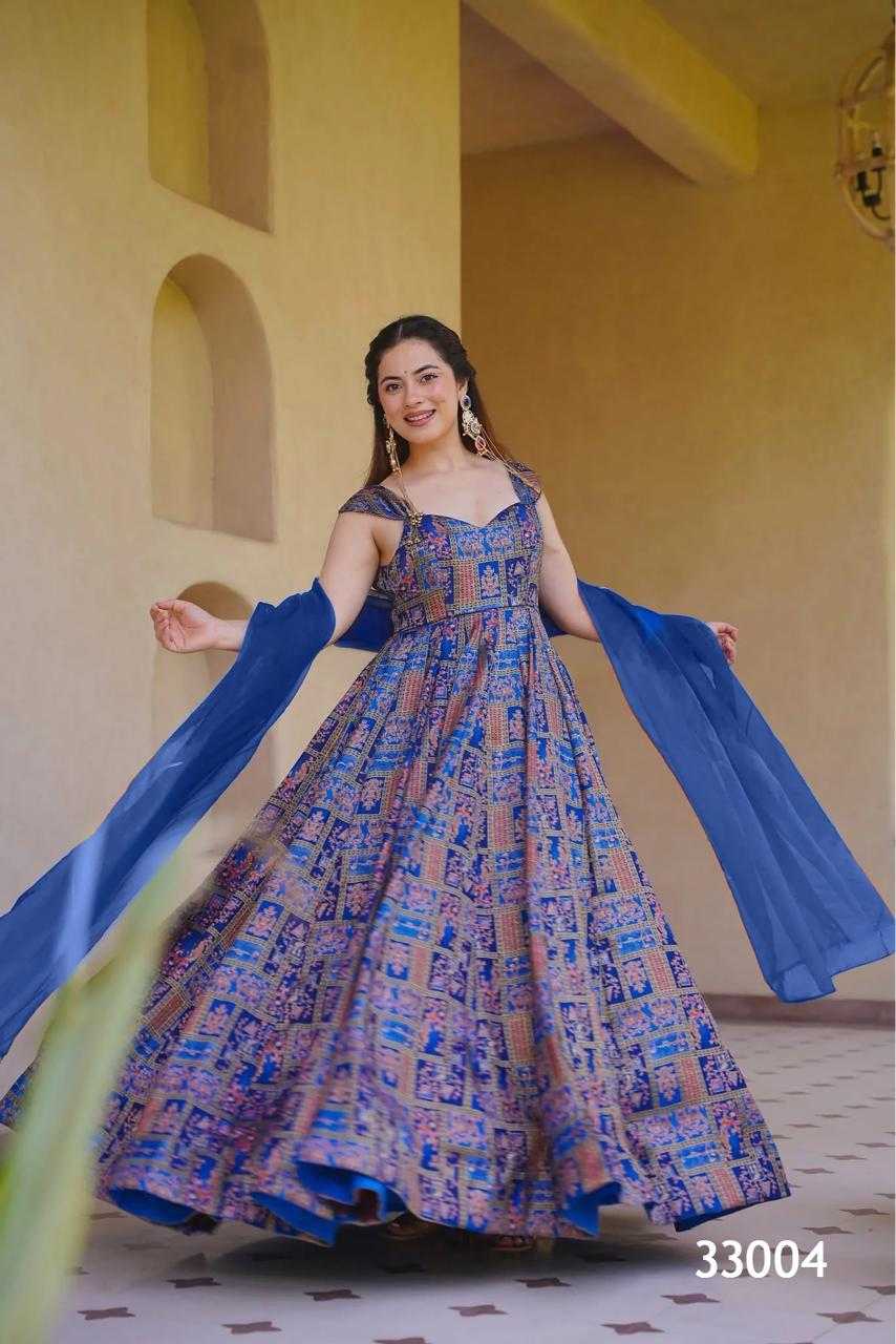 Silk Printed Gown