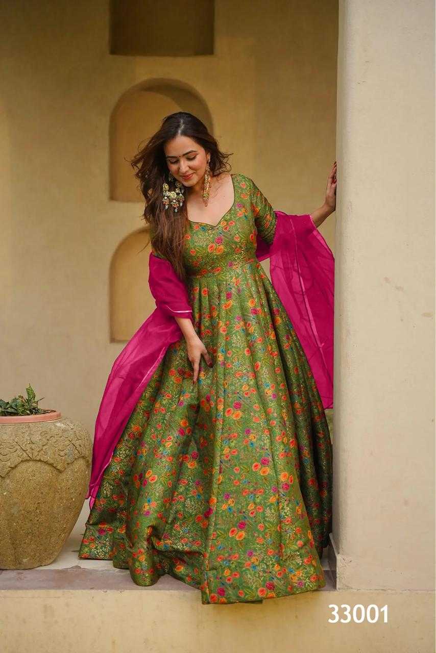 Silk Printed Gown