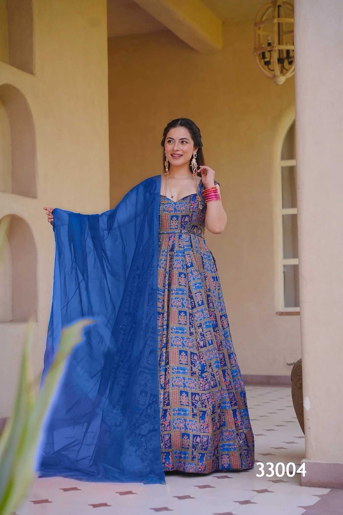 Silk Printed Gown