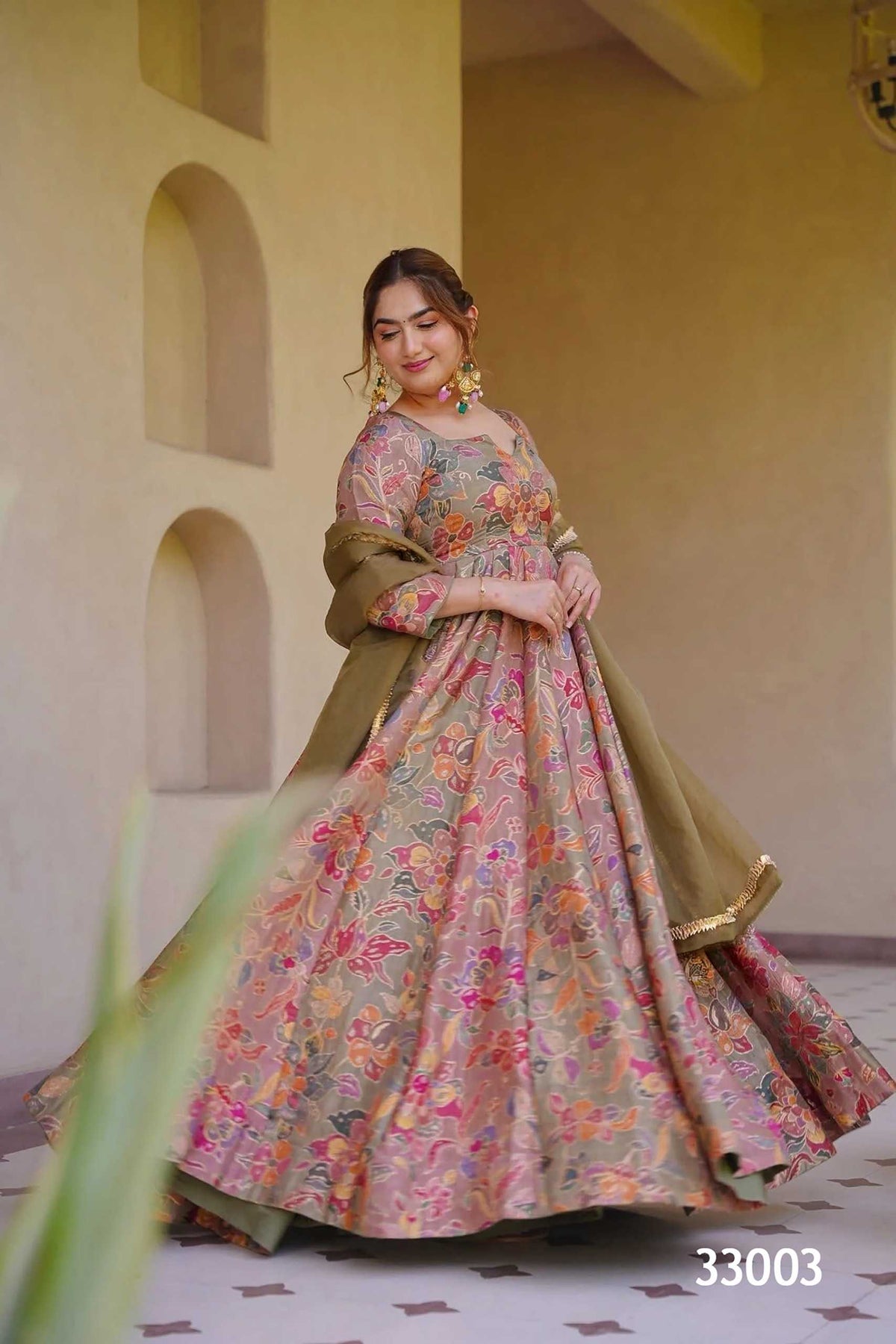 Silk Printed Gown