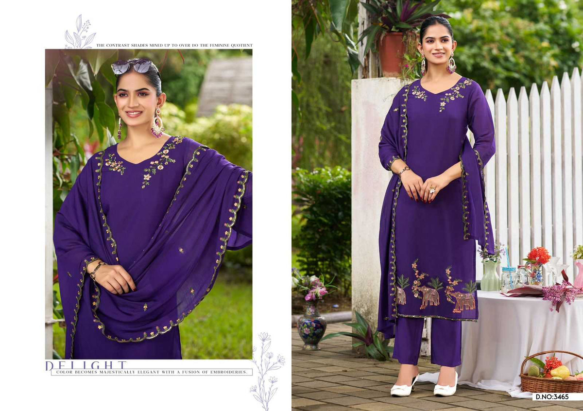 Chanderi Soft Embroidery Suit in Maroon