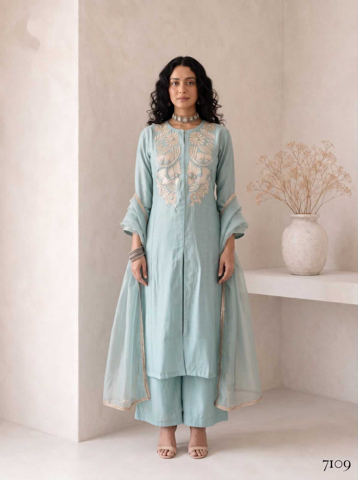 Heavy Roman Silk Ladies Suit