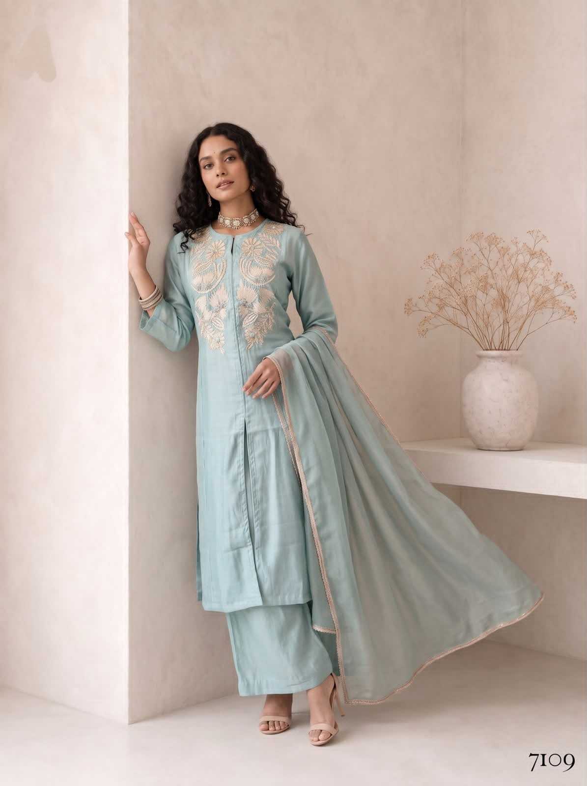 Heavy Roman Silk Ladies Suit