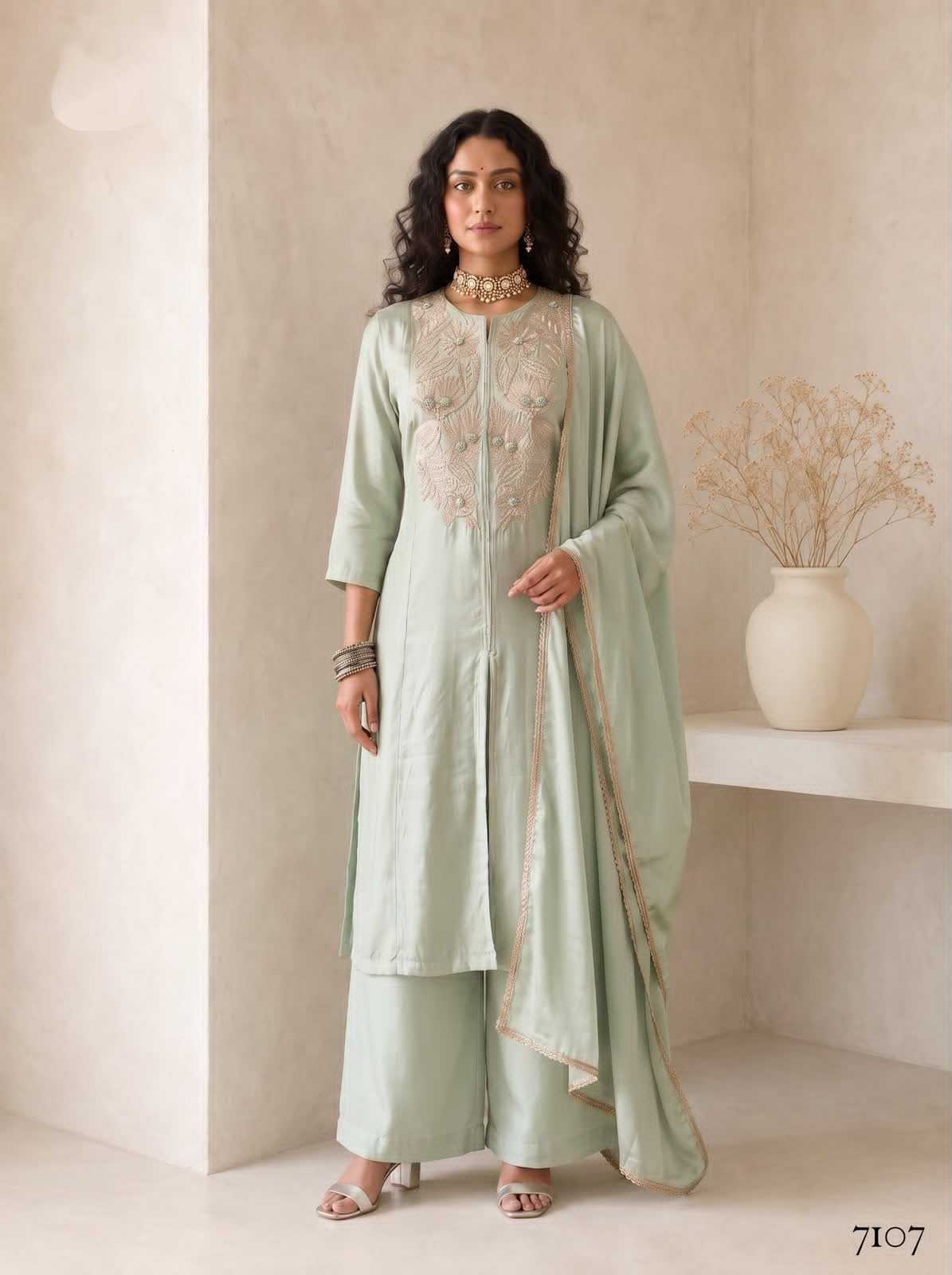 Heavy Roman Silk Ladies Suit