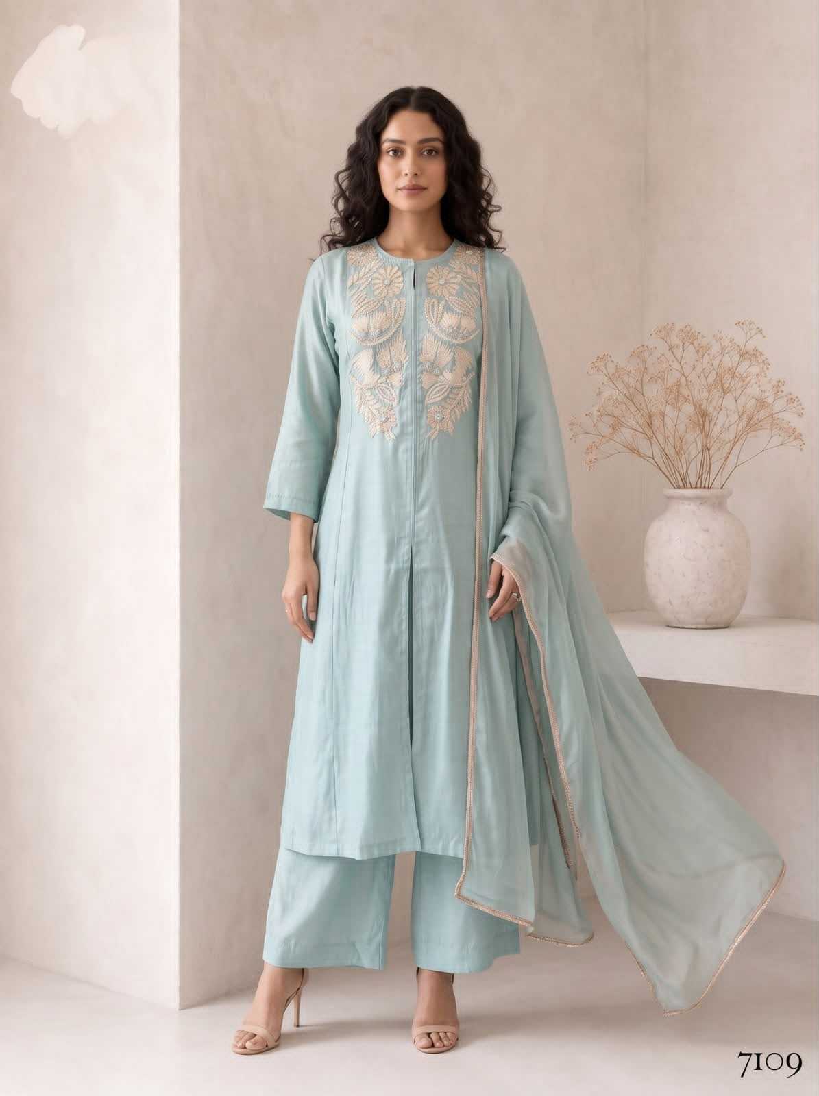 Heavy Roman Silk Ladies Suit