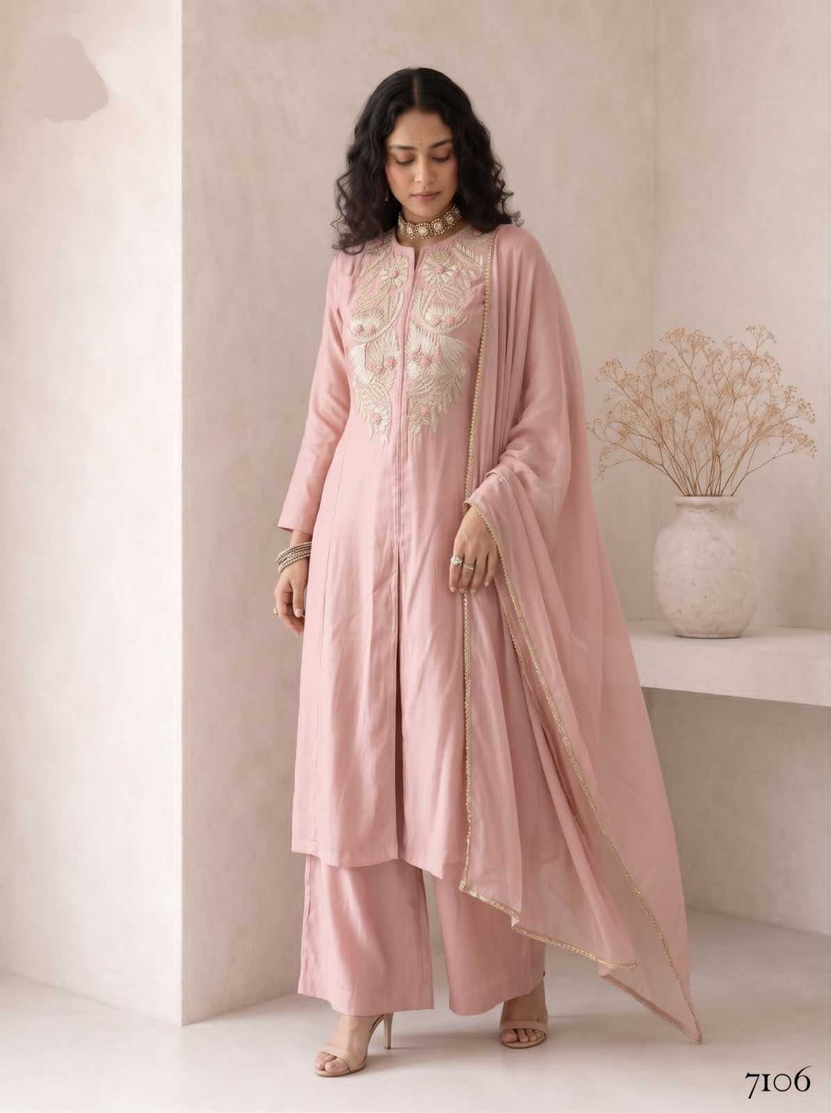 Heavy Roman Silk Ladies Suit