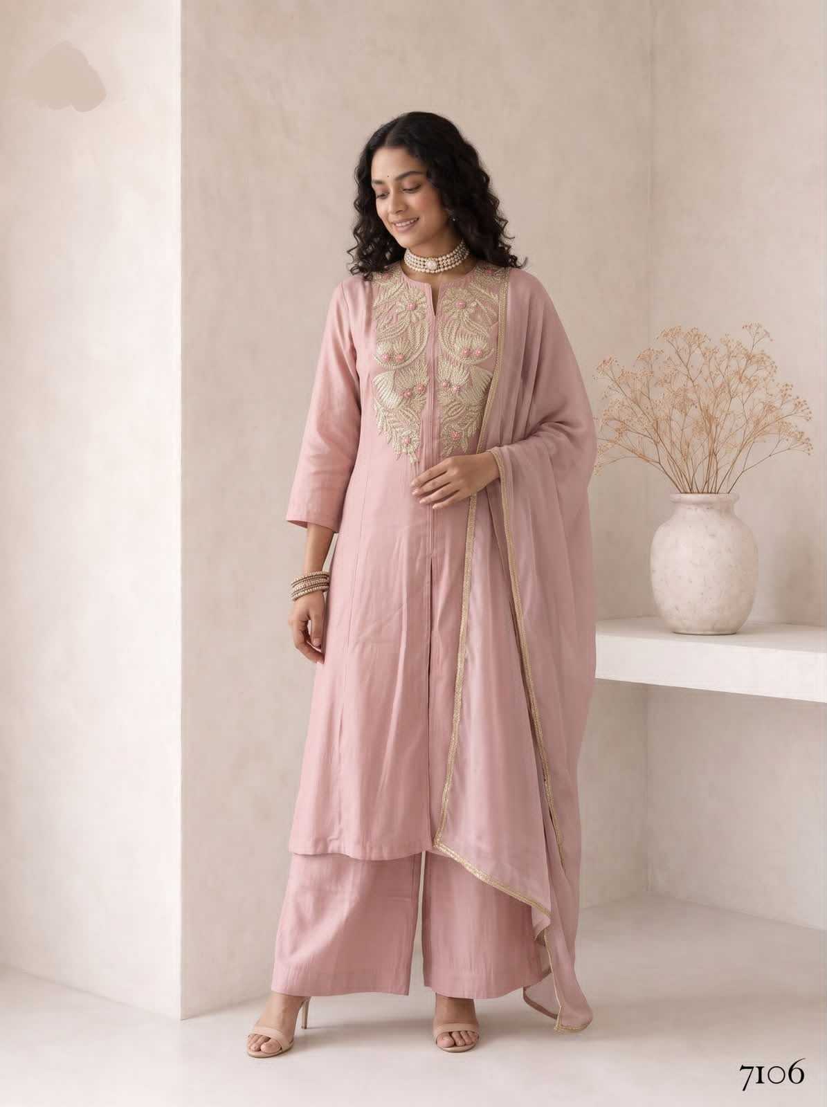 Heavy Roman Silk Ladies Suit