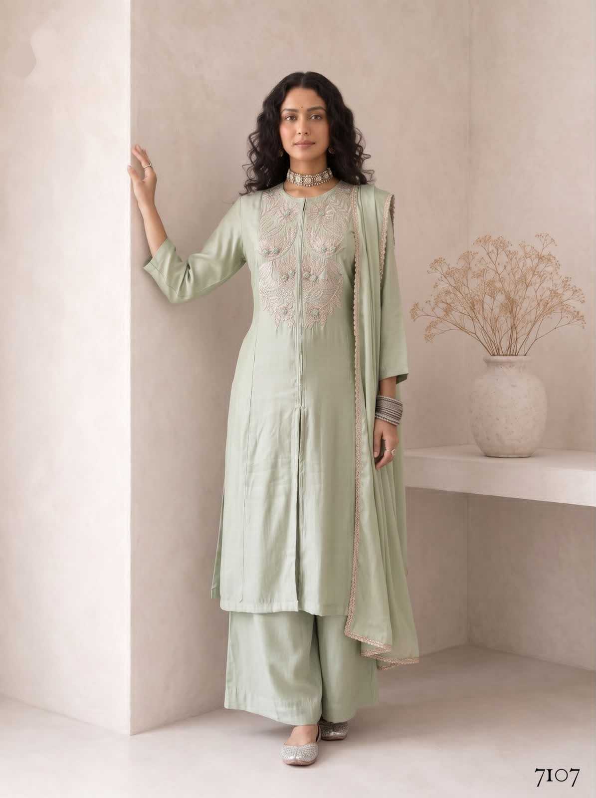 Heavy Roman Silk Ladies Suit