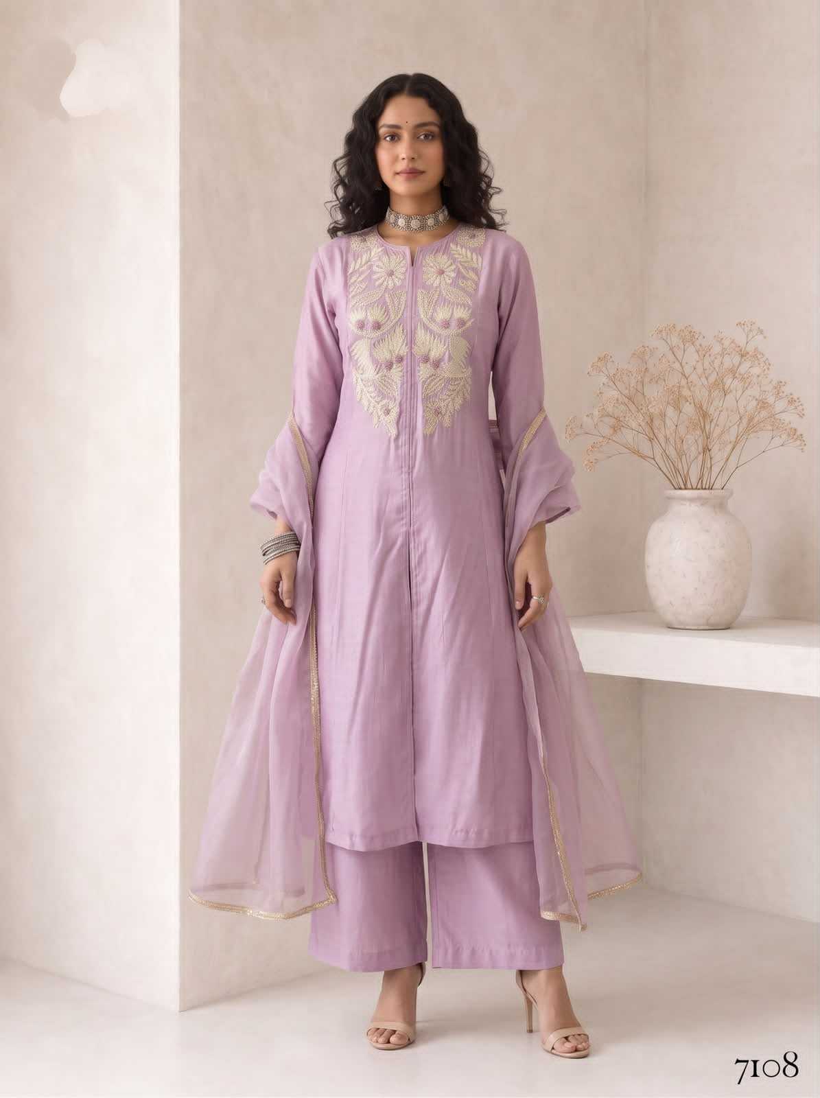 Heavy Roman Silk Ladies Suit
