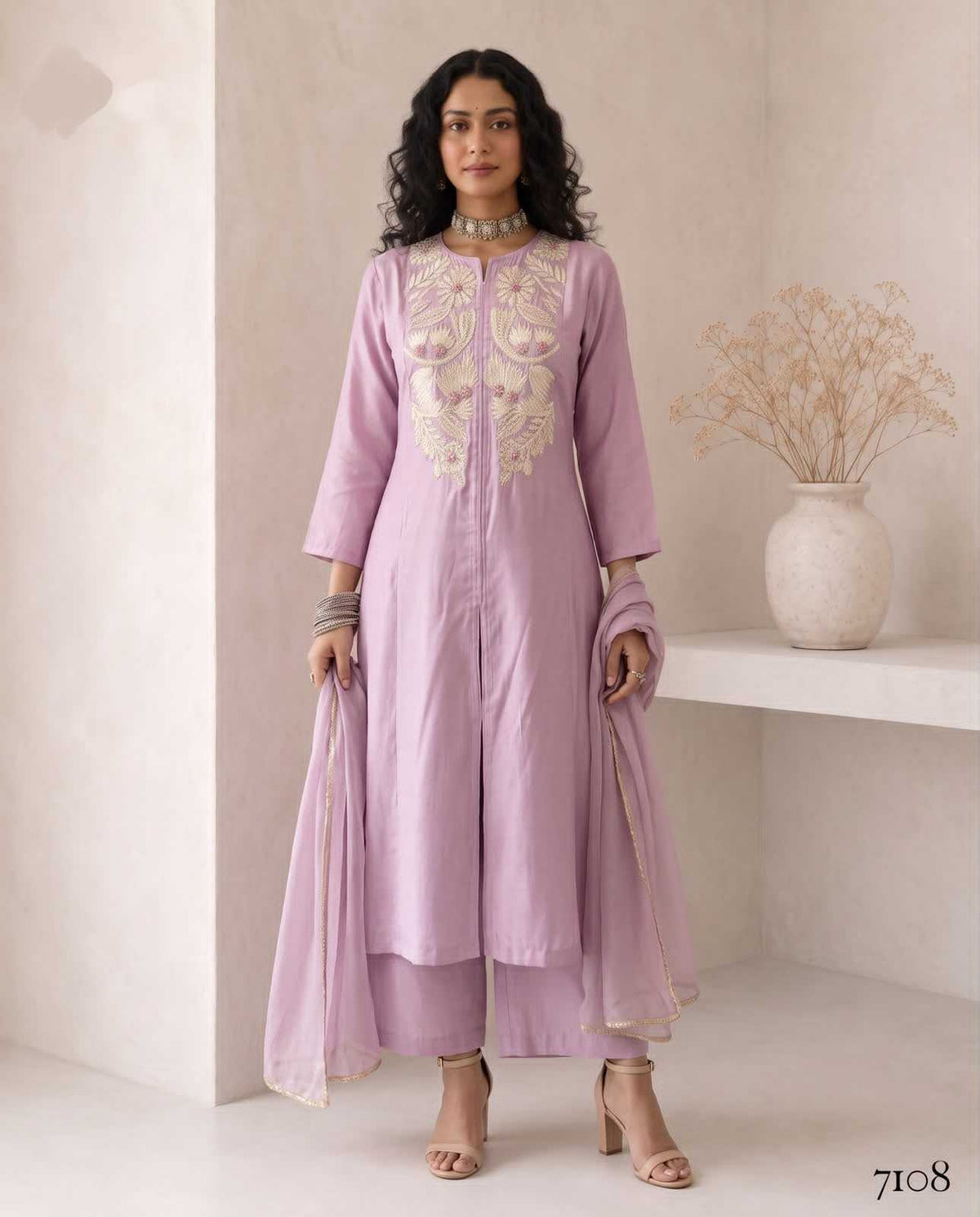 Heavy Roman Silk Ladies Suit