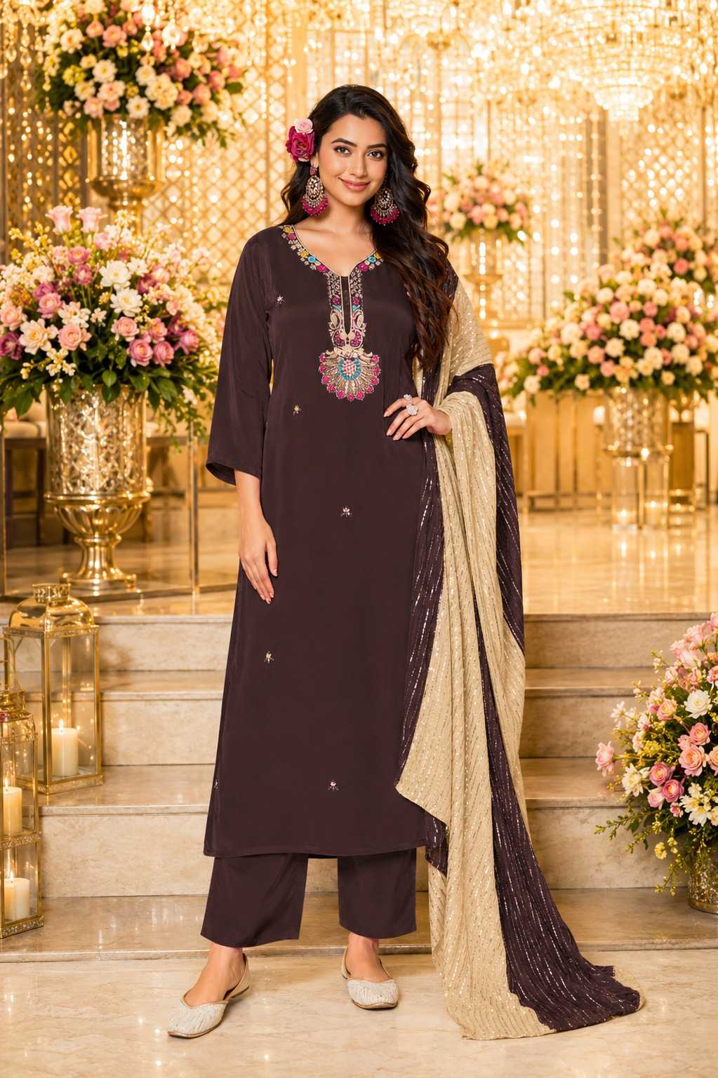 Crepe Designer Kurti