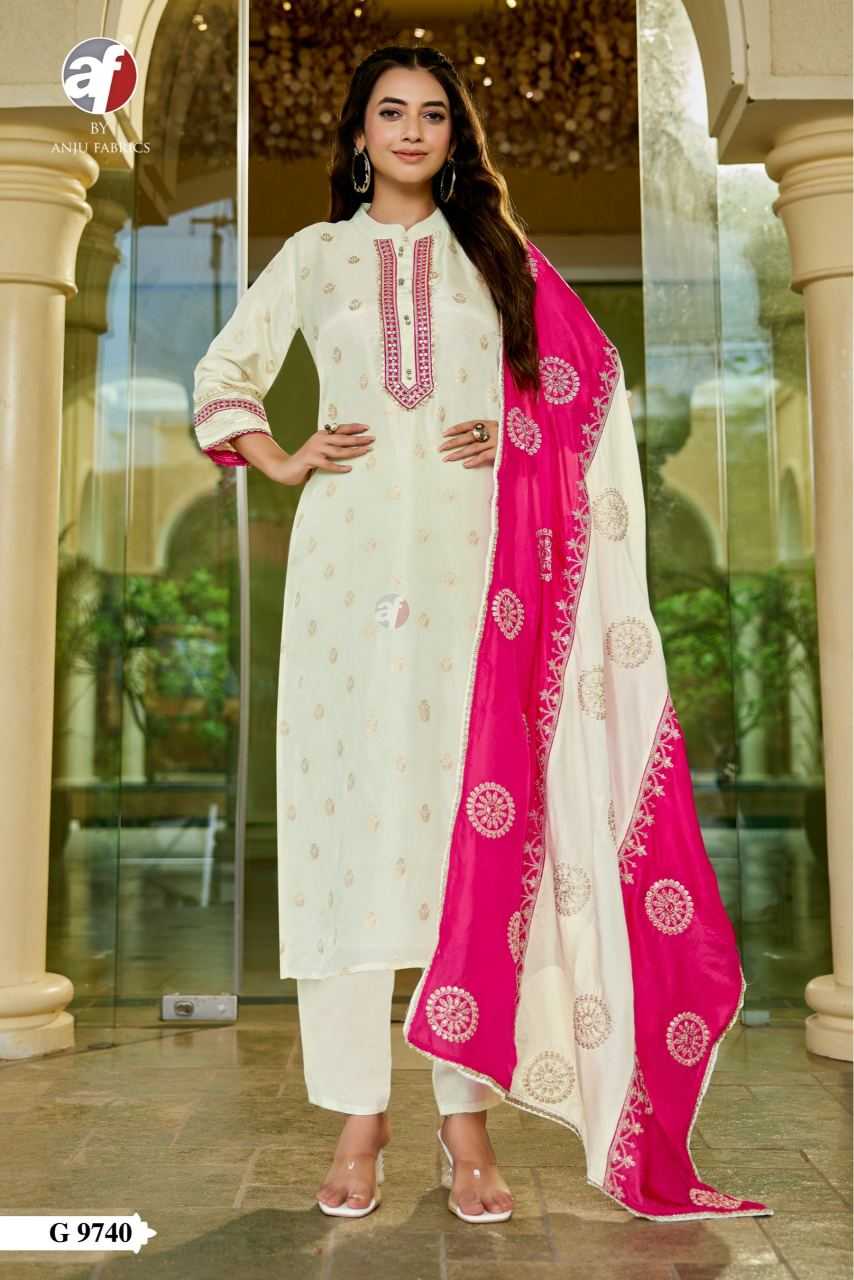 Dola Silk Designer Kurti in Rani