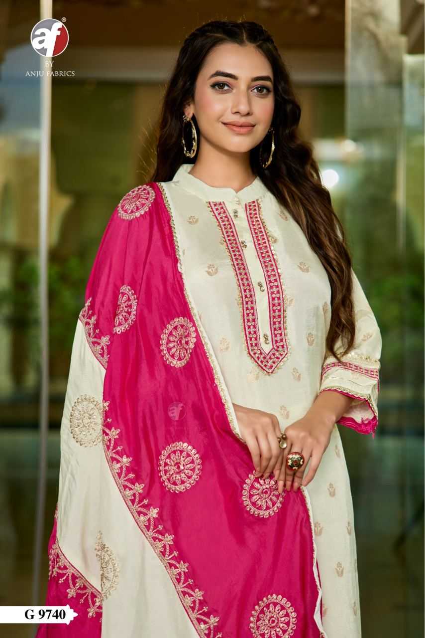 Dola Silk Designer Kurti in Rani