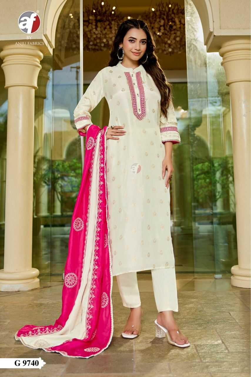 Dola Silk Designer Kurti in Rani