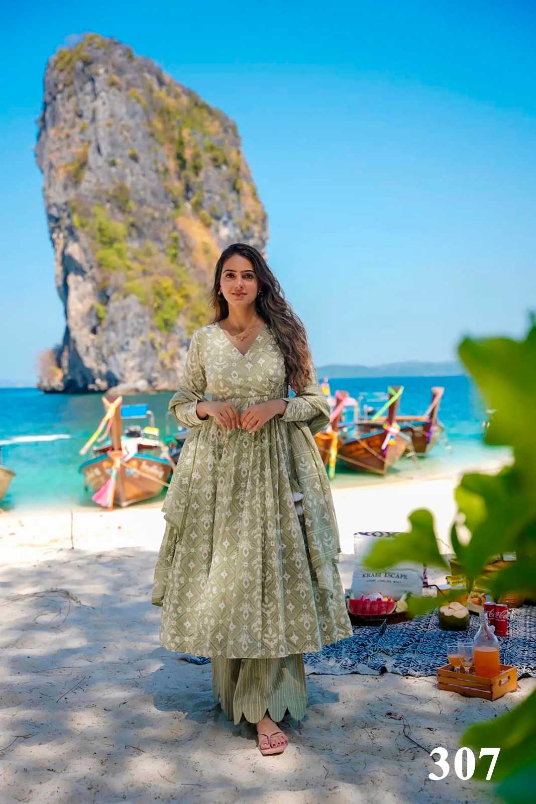 Clora Vol Muslin Designer Kurti in Morpich