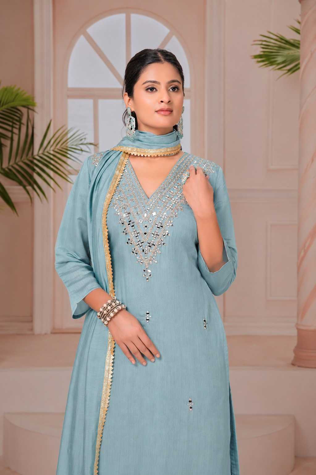 Jasmin Chanderi Soft Designer Kurti