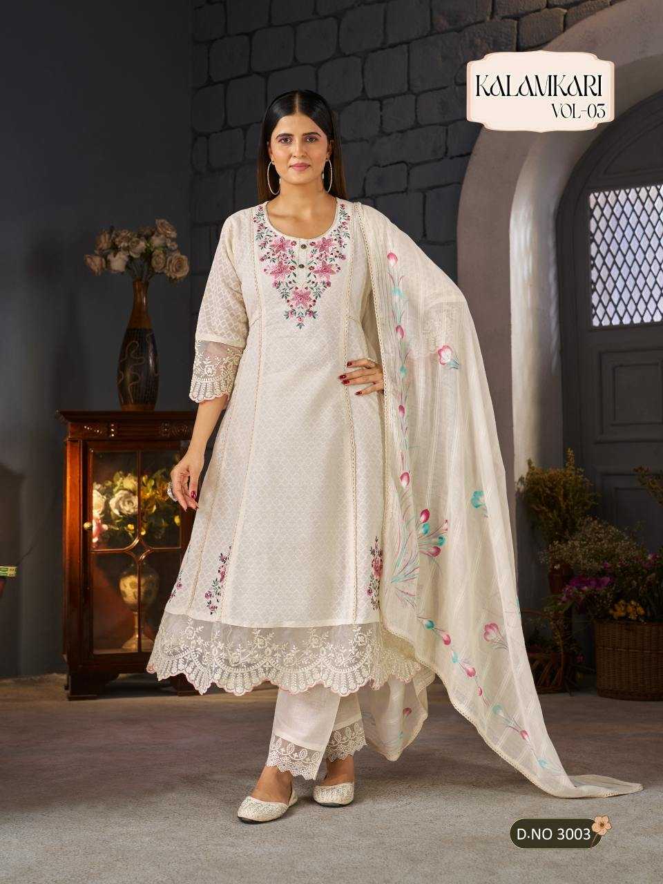 Kalamkari Cotton Embroidery Suit