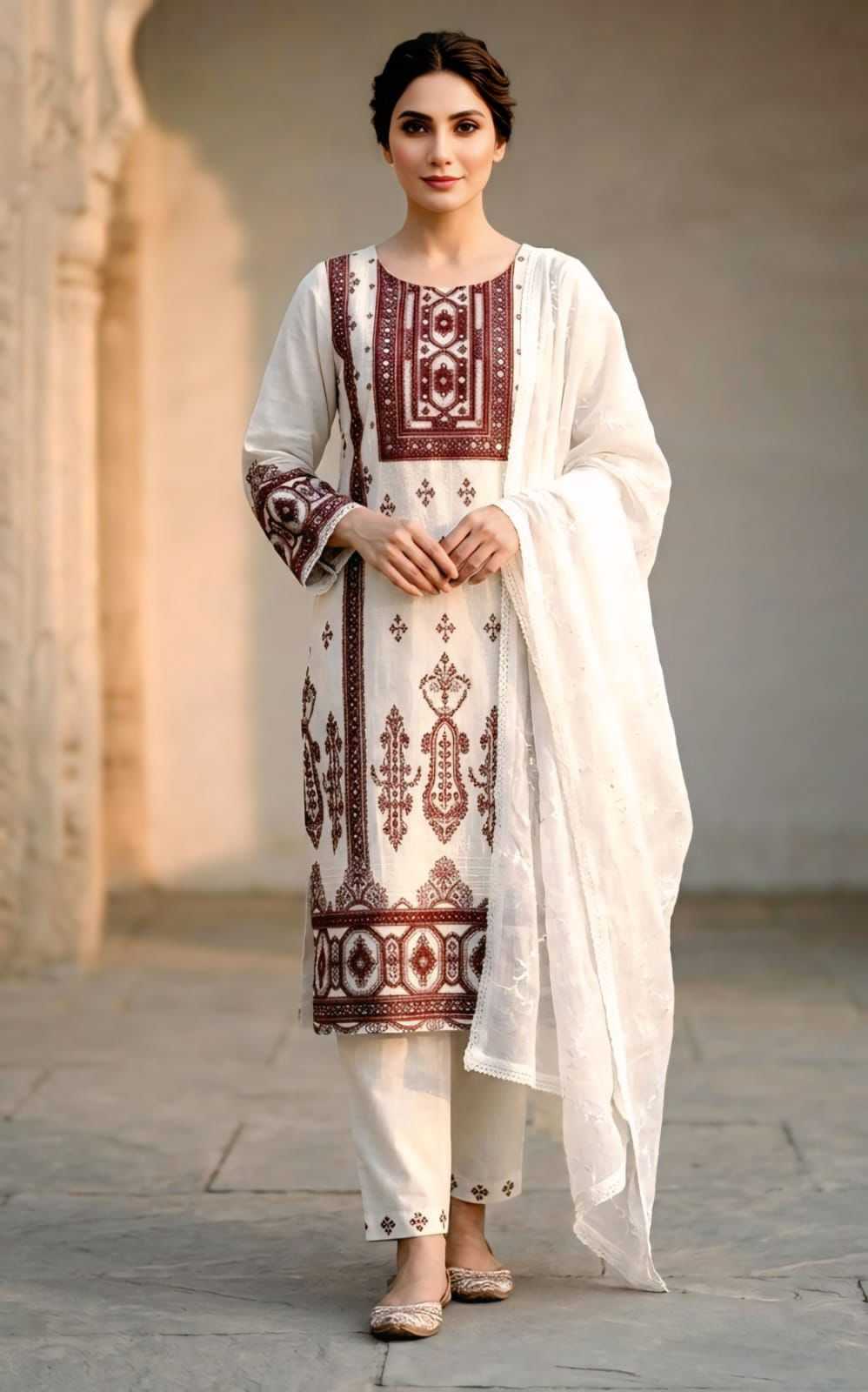 Kumb Sober Cotton Printed Suit