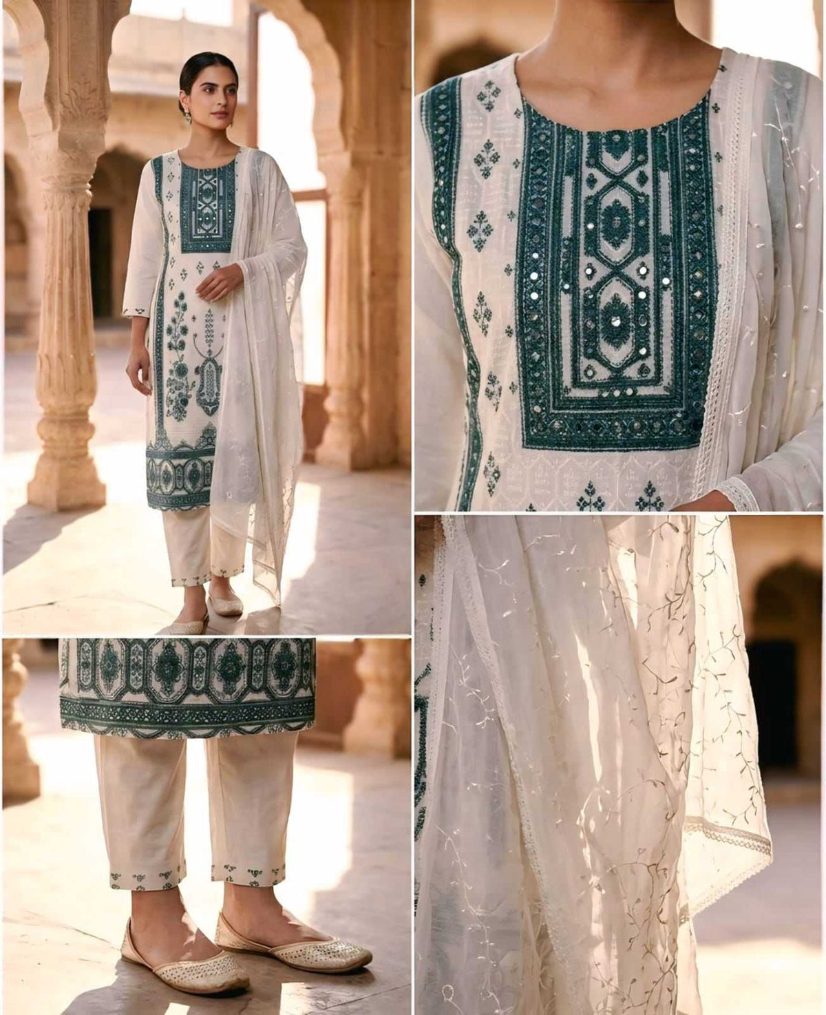 Kumb Sober Cotton Printed Suit in Brown