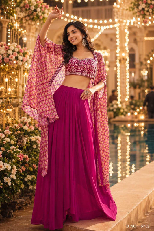 Kusum Chinon Designer Lehenga