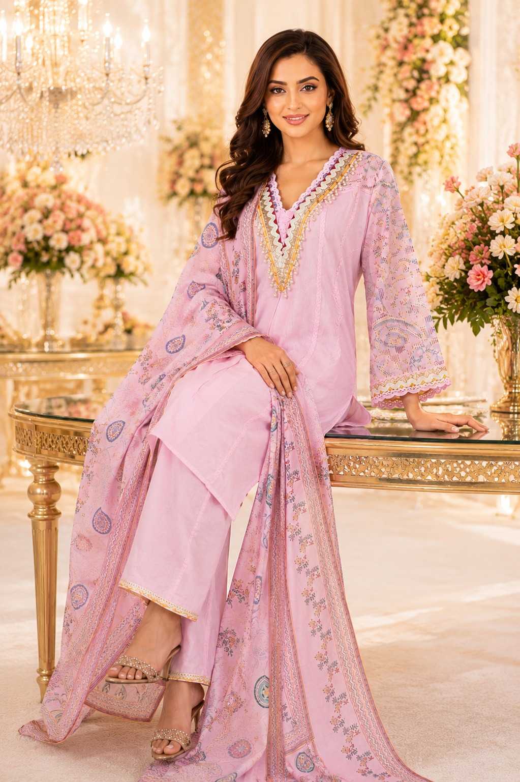 Leelavati Chanderi Soft Embroidery Suit