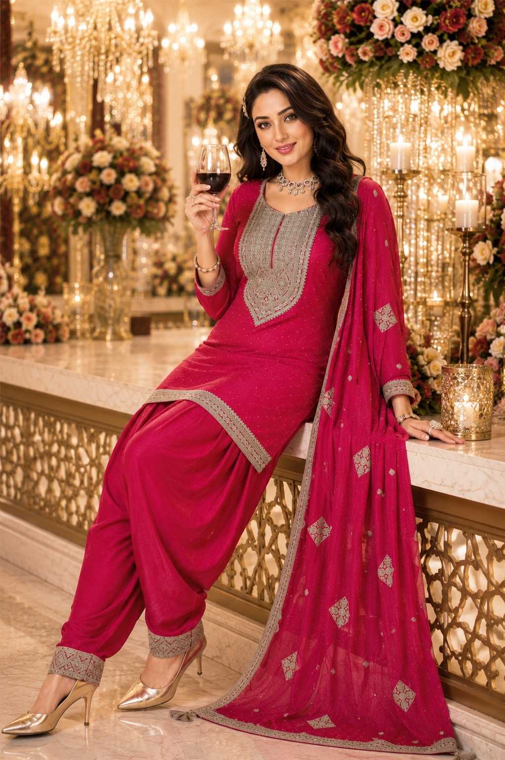 Maanvi Vichitra Silk Party Wear Kurti