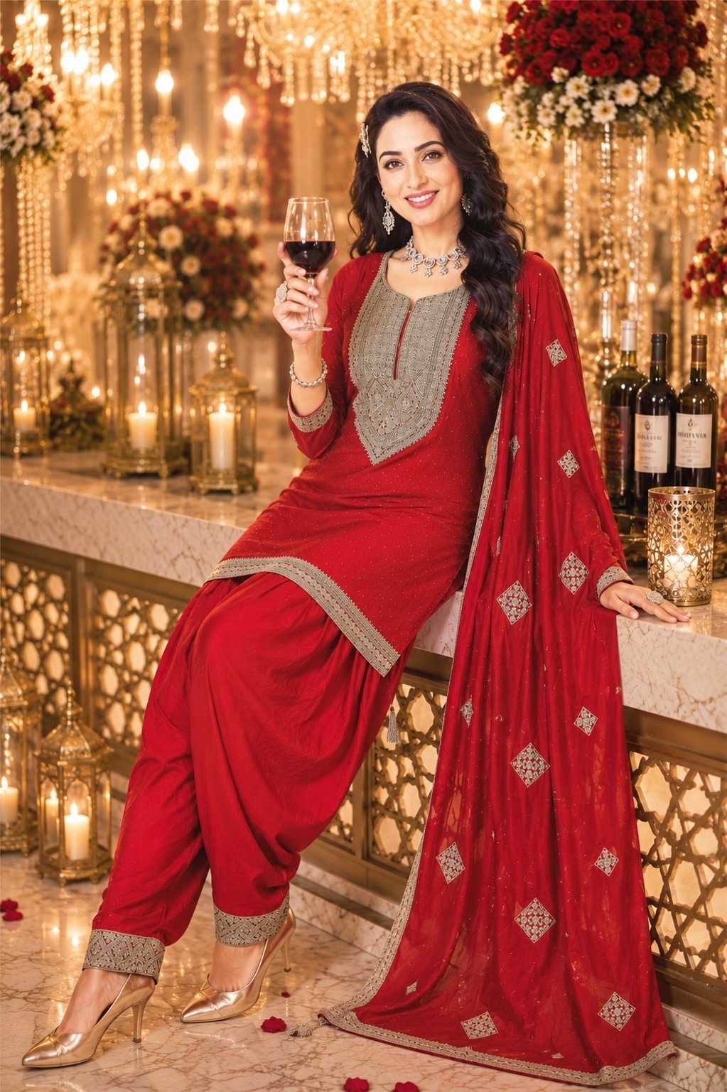 Maanvi Vichitra Silk Party Wear Kurti