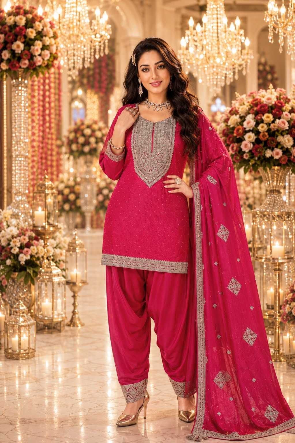 Maanvi Vichitra Silk Party Wear Kurti