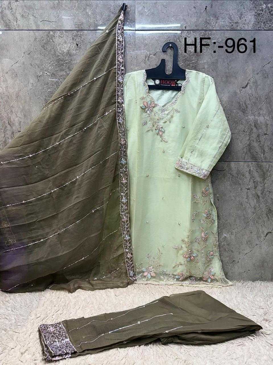 Pure Chiffon Ladies Suit in Baby Pink