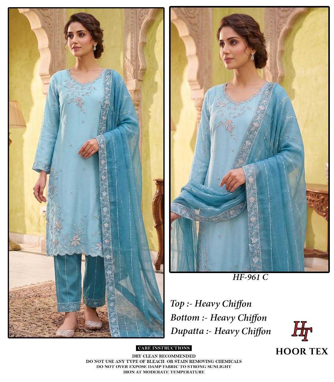 Pure Chiffon Ladies Suit in Baby Pink