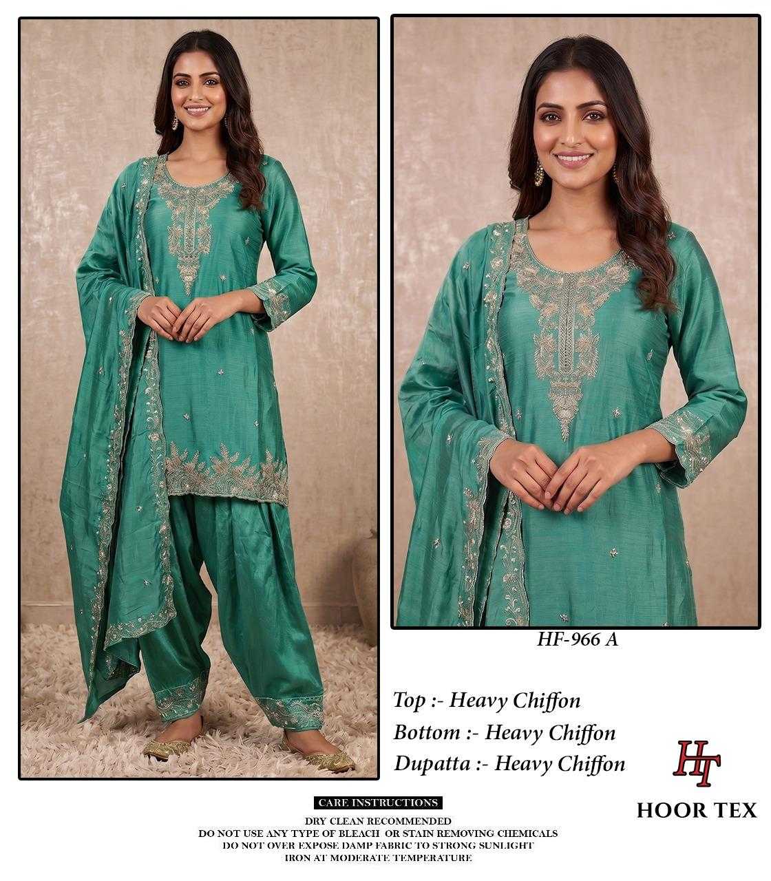 Chiffon Ladies Suit in Teal