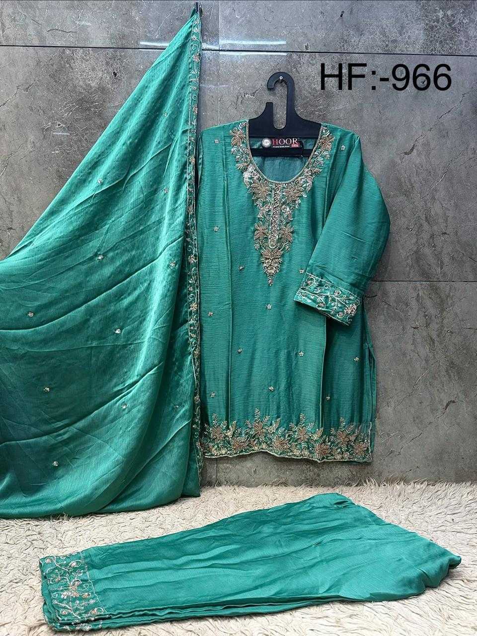 Chiffon Ladies Suit in Teal