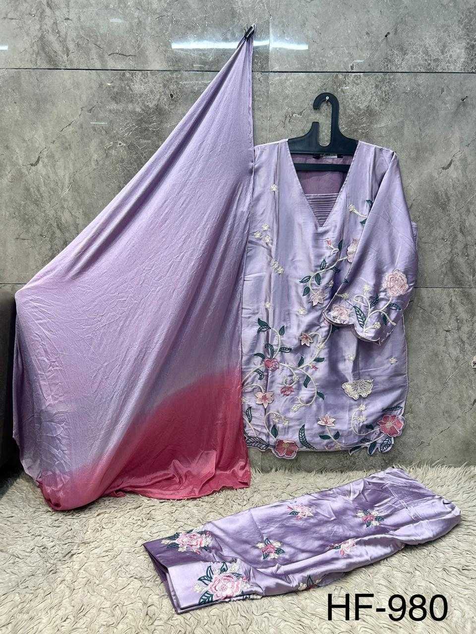 Satin Ladies Suit in Lavender