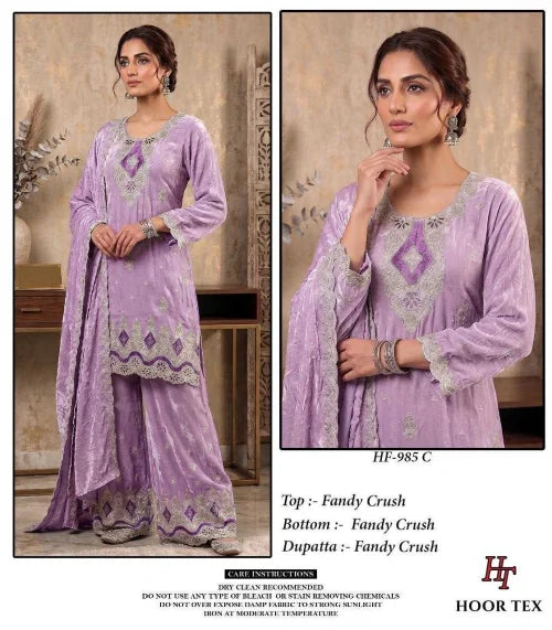 Soft Gold Crush Ladies Suit