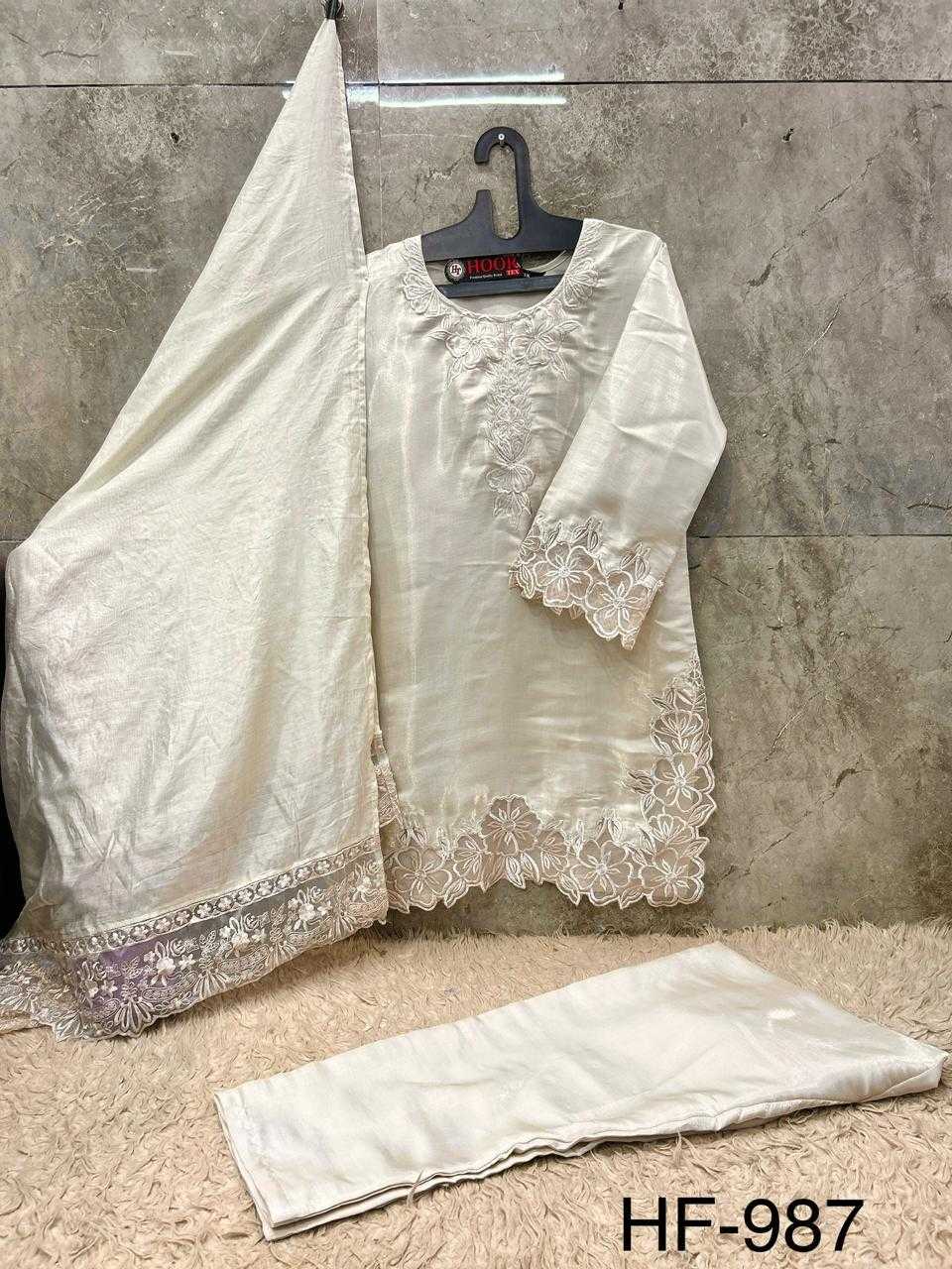 Heavy Roman Silk Ladies Suit in Sky Blue