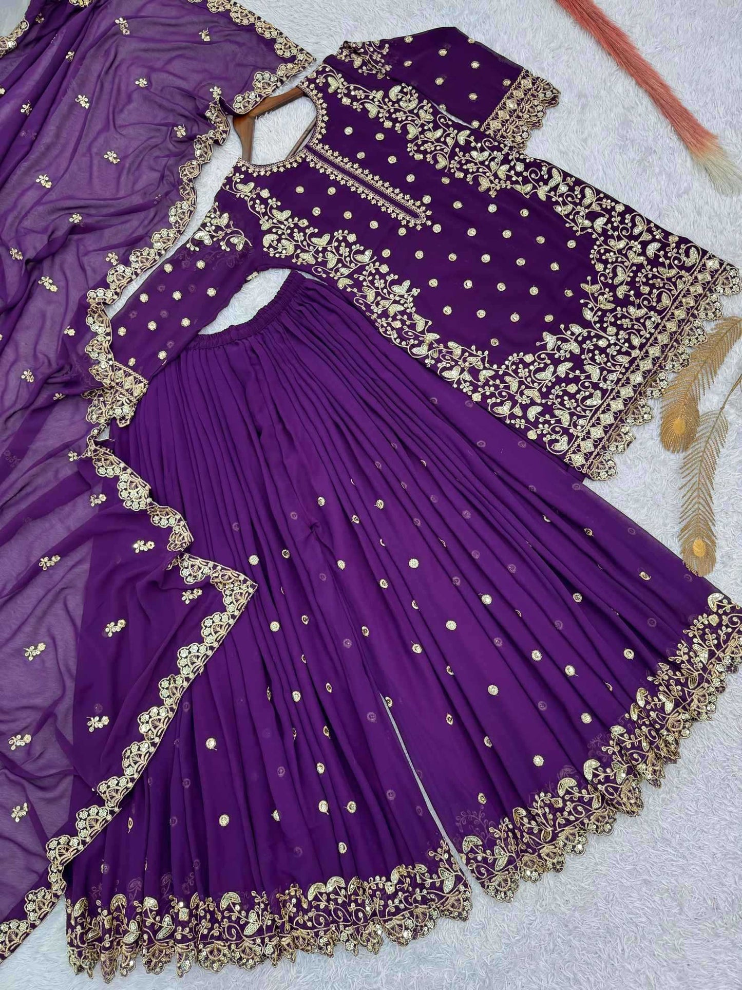 Faux Georgette Embroidery Suit