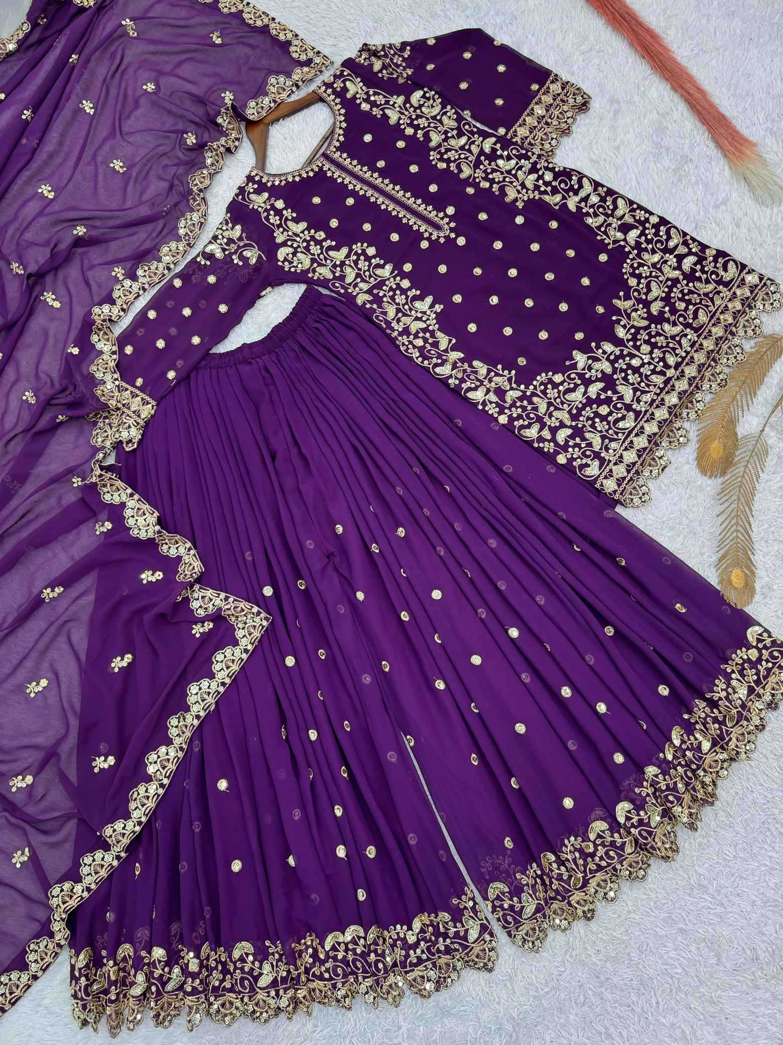 Faux Georgette Embroidery Suit