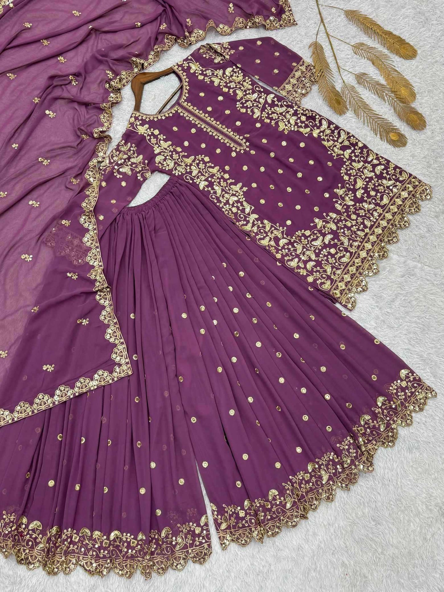 Faux Georgette Embroidery Suit