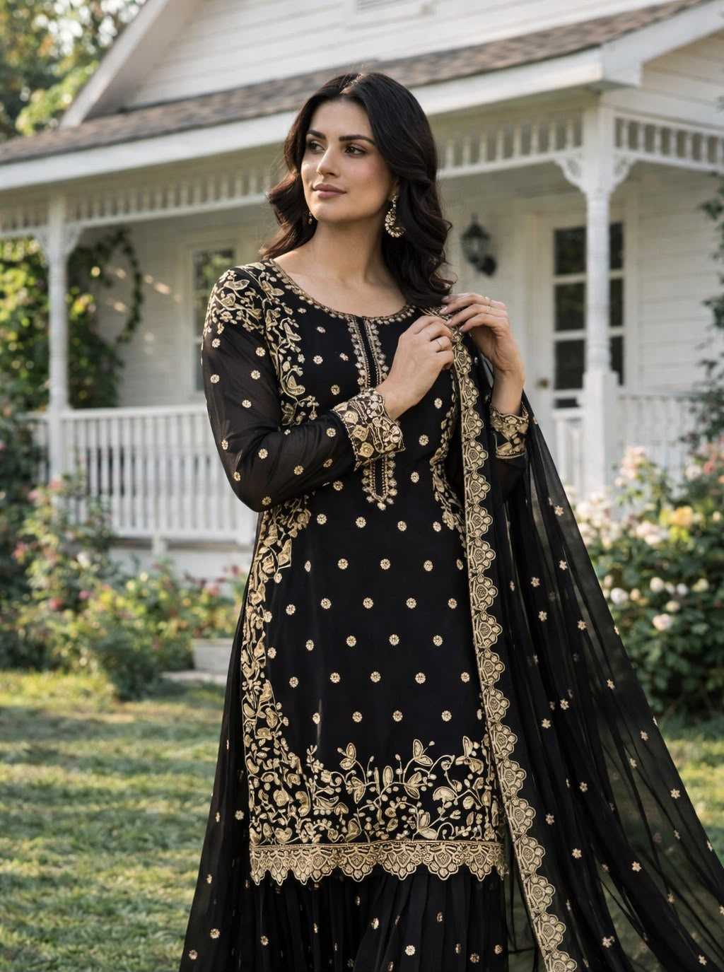 Faux Georgette Embroidery Suit
