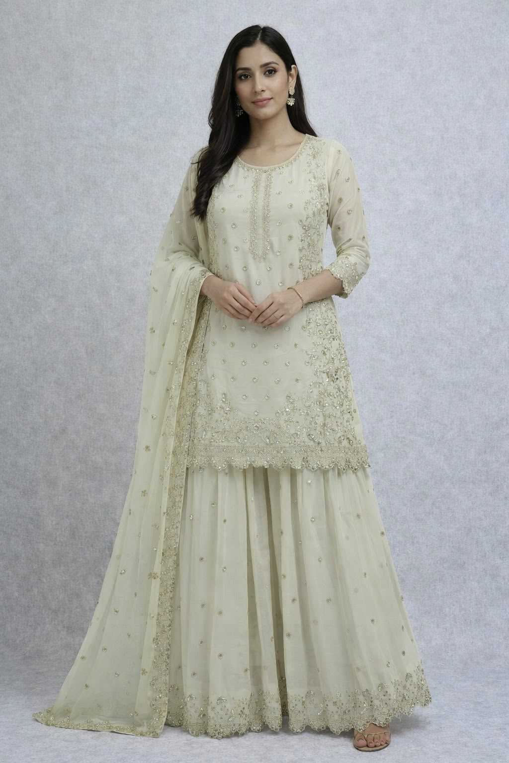 Faux Georgette Embroidery Suit