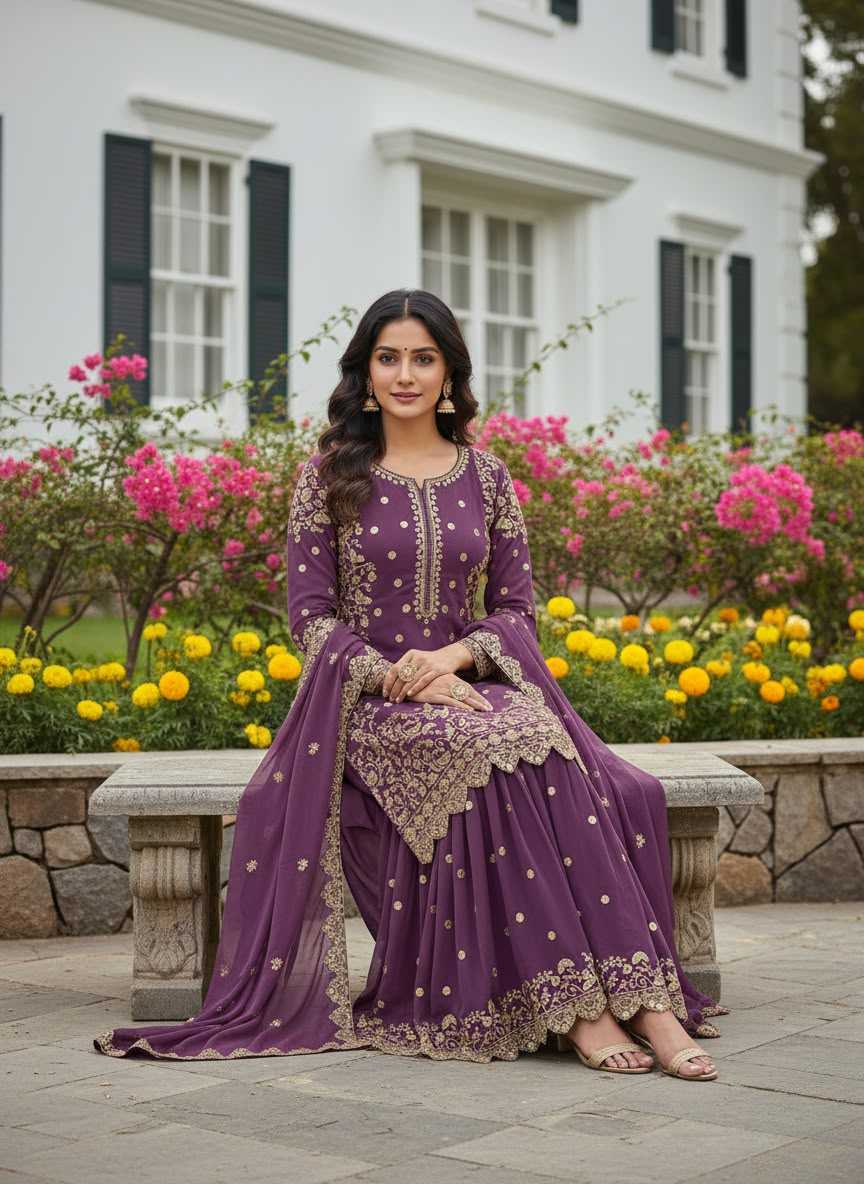 Faux Georgette Embroidery Suit
