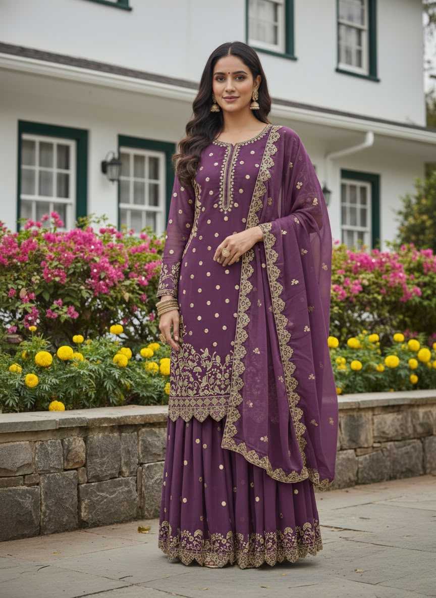 Faux Georgette Embroidery Suit