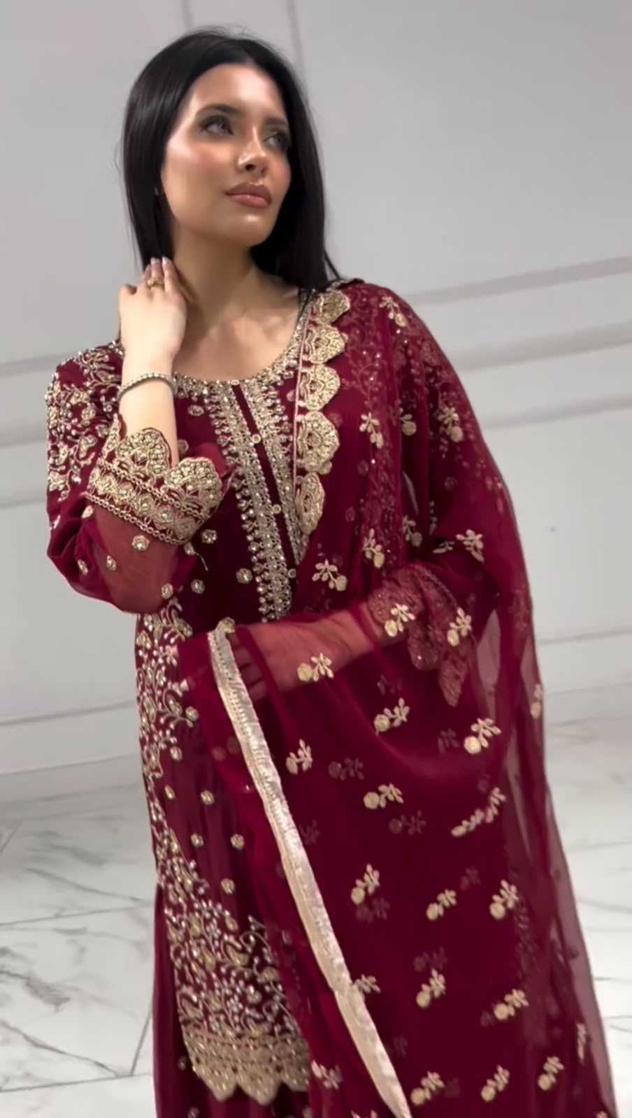 Faux Georgette Embroidery Suit