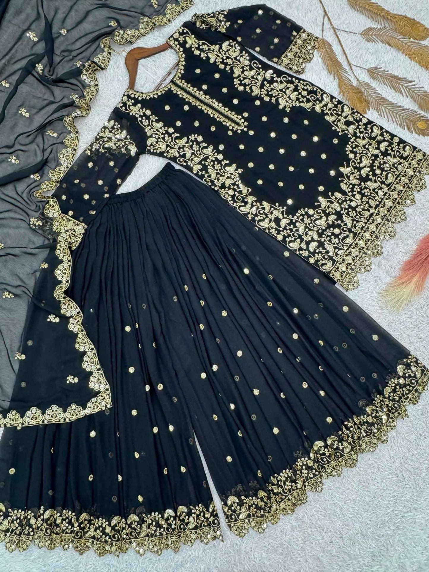 Faux Georgette Embroidery Suit