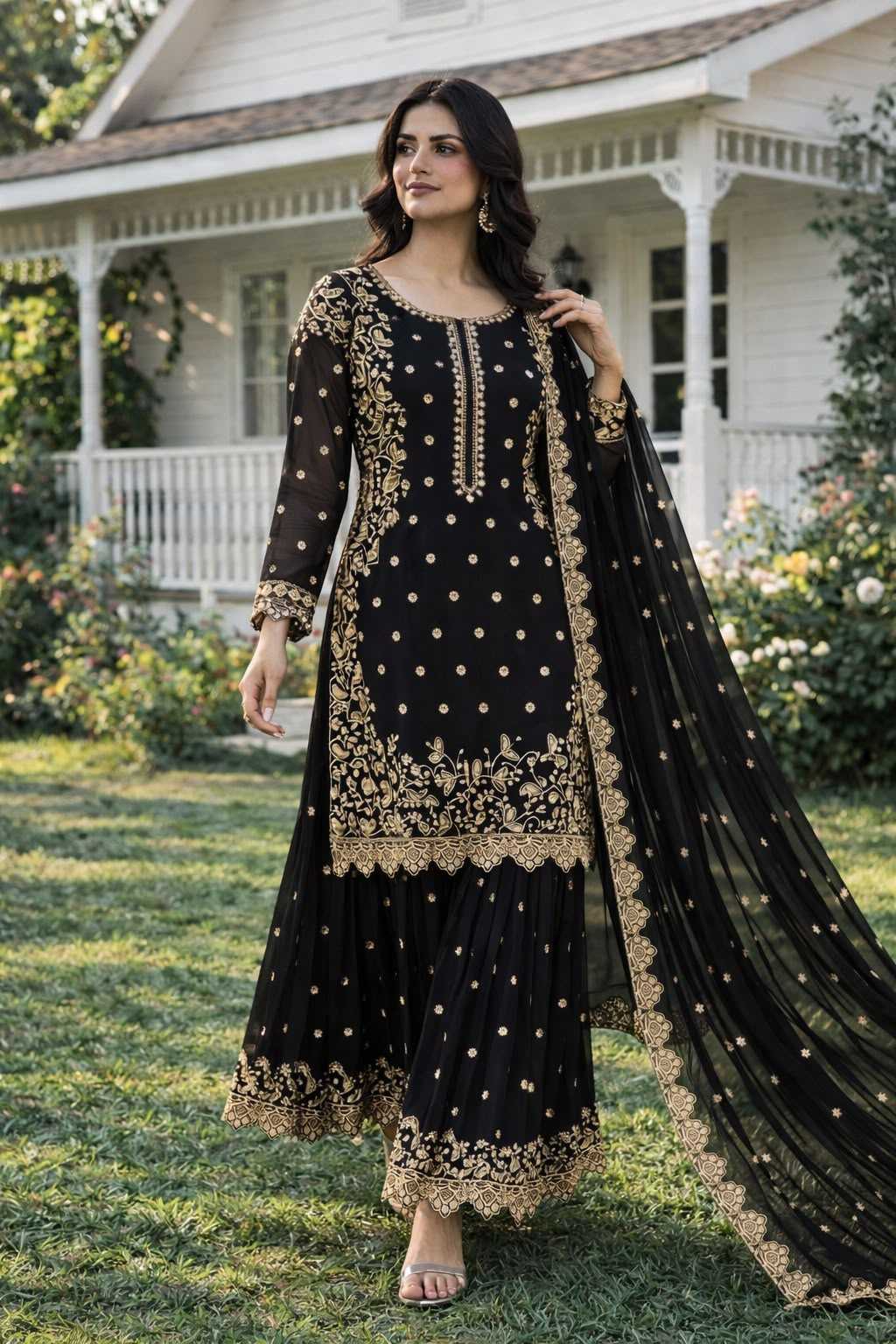 Faux Georgette Embroidery Suit