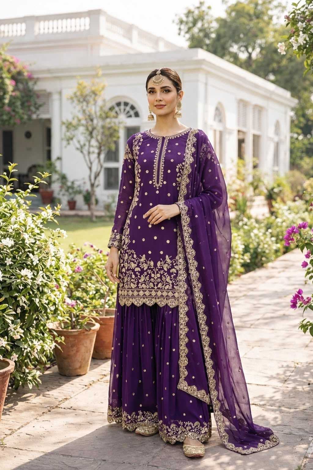Faux Georgette Embroidery Suit