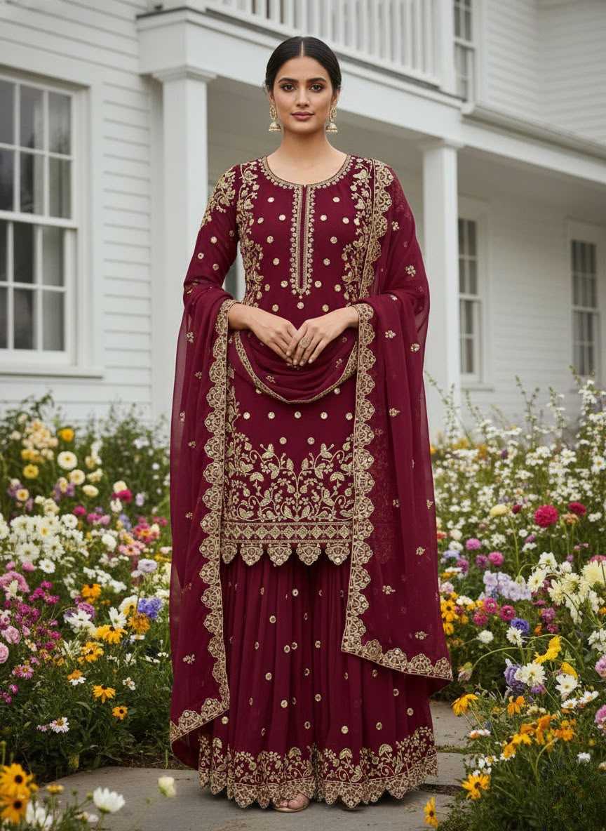 Faux Georgette Embroidery Suit