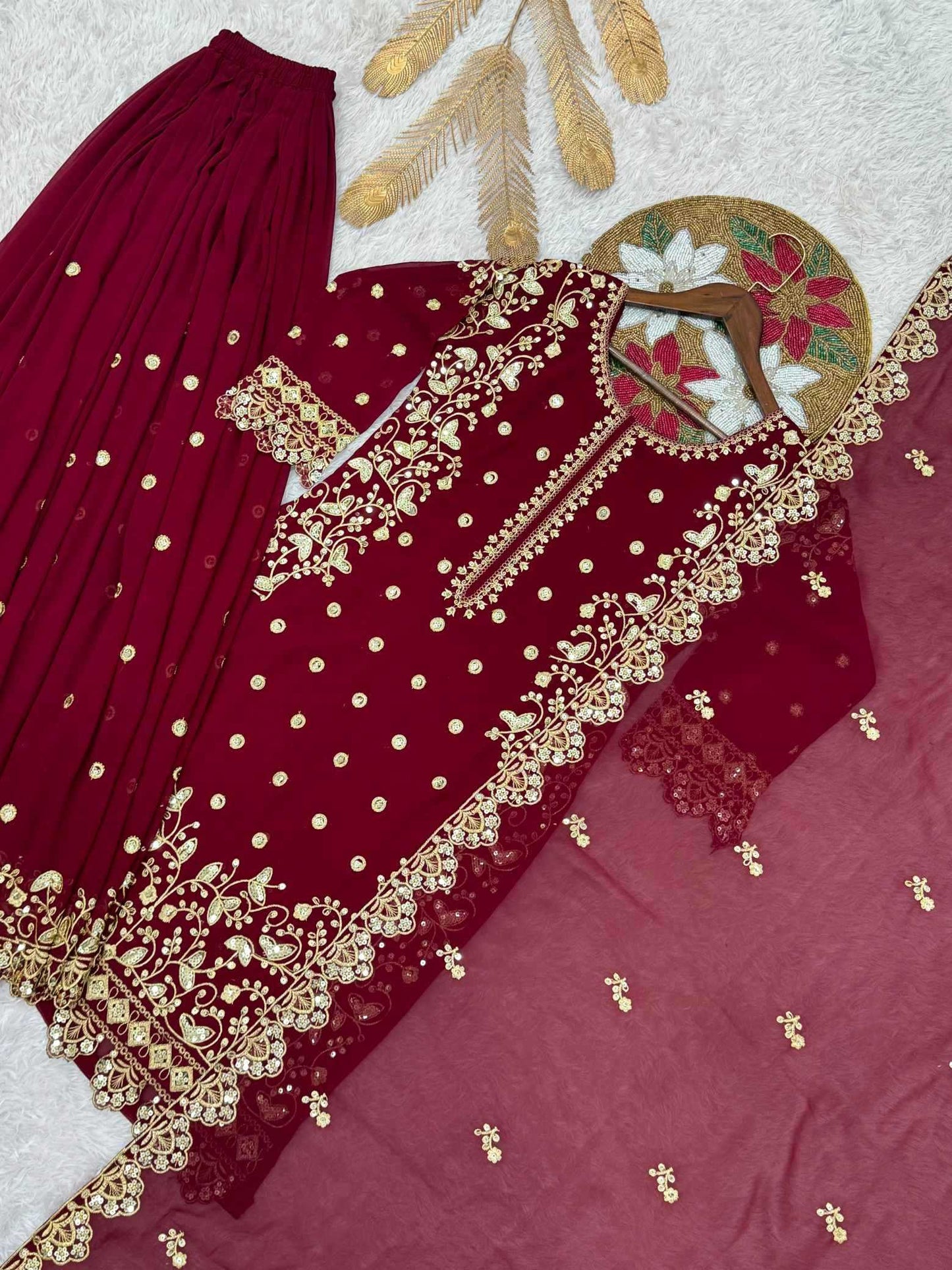 Faux Georgette Embroidery Suit